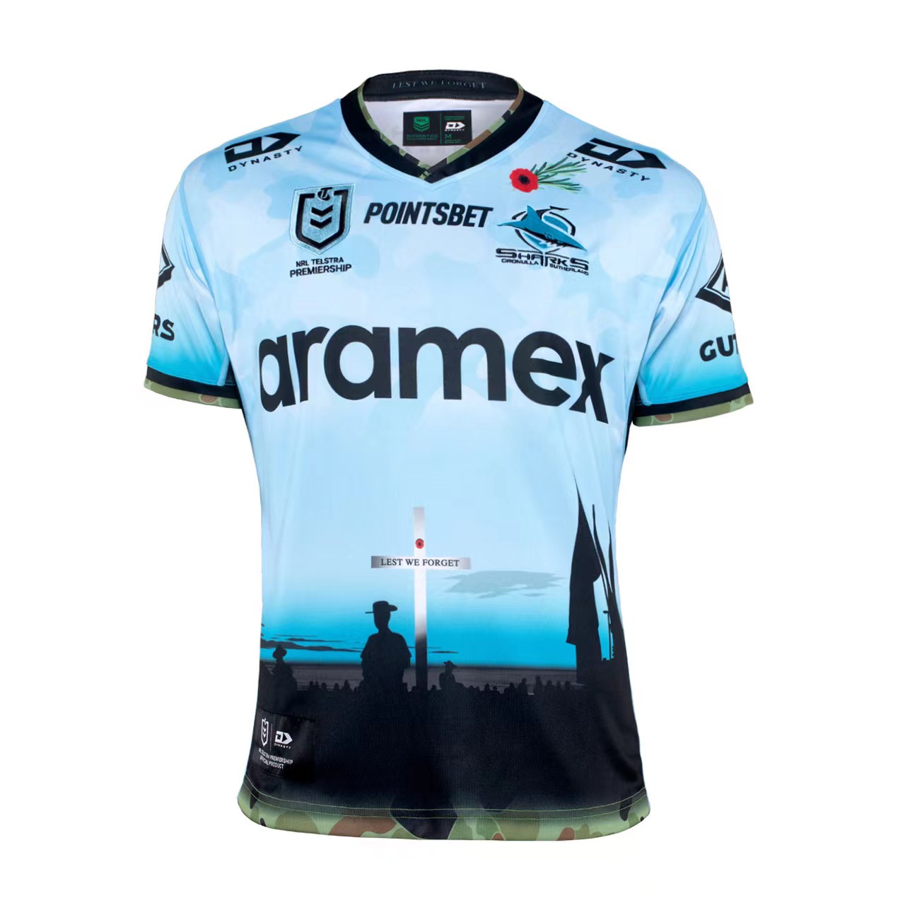 2022 Season Cronulla Sharks A12 Light-Blue Color Rugby Jersey